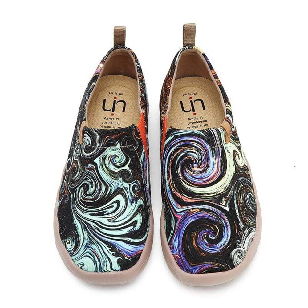 UIN Starry Night Van Gogh Toledo shoes womens 10 art NWOT slip on travel slipons